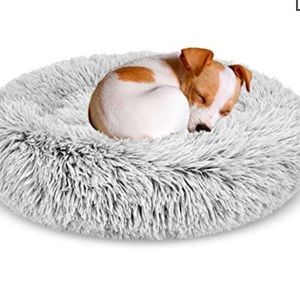 Gasur small pet Donut soft plush round pet bed